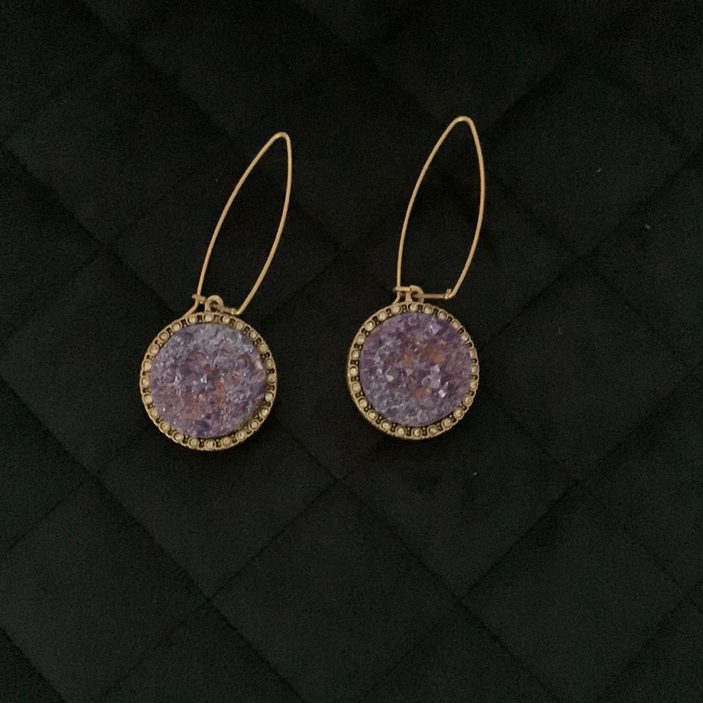 Brass, wire drop earrings